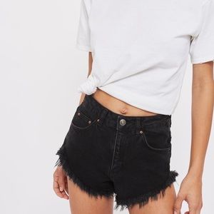Topshop | Black Kiri Cut-off Shorts